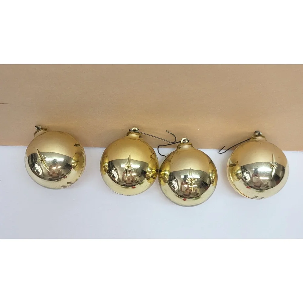 Vintage Christmas Lot Diorama Balls & Elf Ornaments Gold Deer Floral Decor
